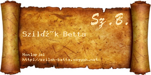 Szilák Betta névjegykártya